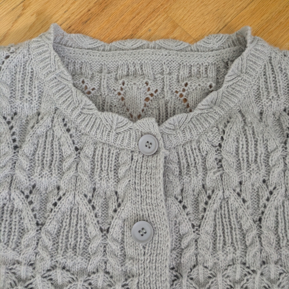 Gray Knite Women's Cropped Cardigan - Picture 2 of 5